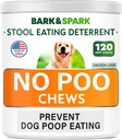 BARK & SPARK NO Poo Treats - Forevent Hundepooop Eating - Coprophagia Treatment - Afføring Deterrent - Probiotika & enzymer - fordøjelsessygdomme + åndedræt Aid - 120 bløde tykkere - USA Made - Lever