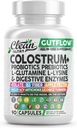 Rene nukleosteroider Colostrum supplement kapsler Probiotika piller Prebiotika, L- glutamin, fordøjelsesenzymer, folat, fibre, ACV, gurkemeje, Apple Pectin og gurkemeje piller