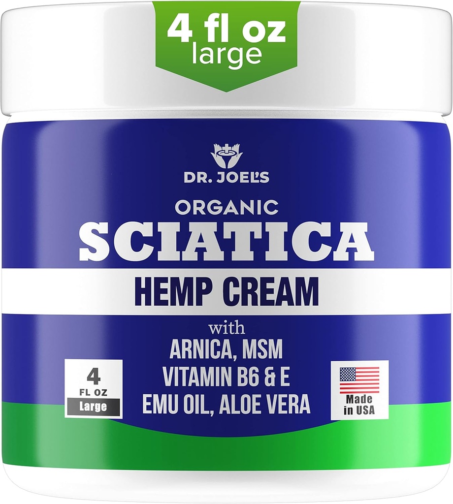 Sciatica Cream - Premium Sciatica Cream - Hurtig Absorption & Maksimal Relief - 4 oz Big Value Pack - Lavet i USA