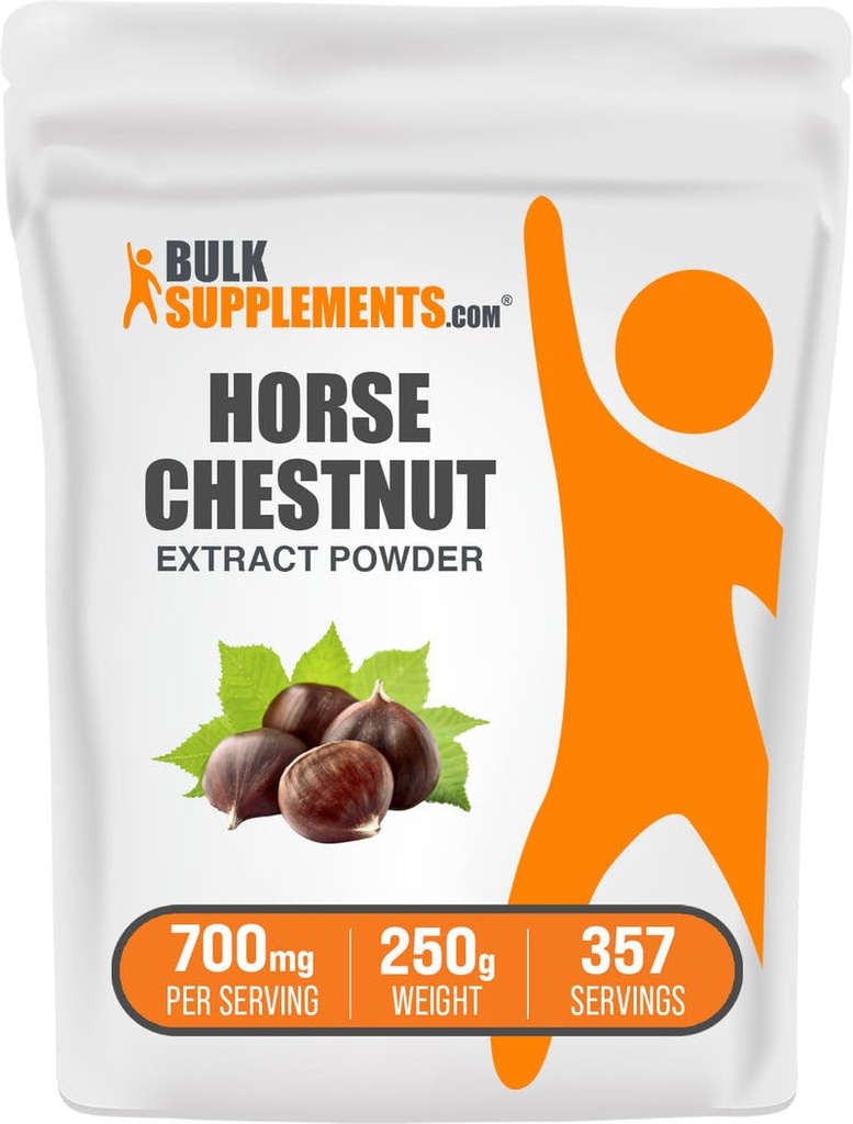 BulkSupplements.com Horse Chestnut Extract Powder - Horse Chestnut Supplement, Urte Supplement - Gluten Free, 700mg per Serving, 250g (8,8 oz) (pakke med 1)