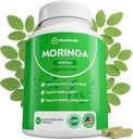 Rosabella Moringa Capsules - Pure Moringa Powder, Energi, Hud, Immun & Gut Health Superfood, rig på antioxidanter, Essentielle vitaminer & aminosyrer, Natural Green Superfood Supplement - 60 Tæl