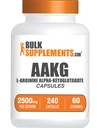 BulkSupplements.com AAKG kapsler - L- arginin tillæg, nitrogenoxid tillæg - gluten fri, 4 kapsler per servering, 240 greve (pakning med 1)