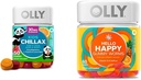 OLLY Kids Chillax, Magnesium Gumies Plus L- Theanine, Lemon Balm & Hello Happy Gummy Worms, Mood Balance Support, D-vitamin, Safran, Voksen Chewable Supplement, Tropical Zing - 60 Greve
