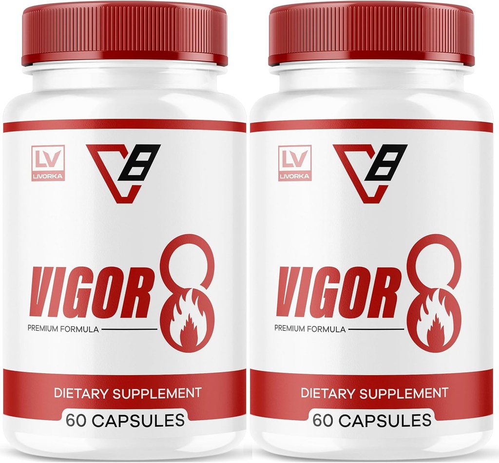LIVORKA Vigor 8 Premium Formel til mænd, Support Supplement til mandlige - 120 Kapsler (2 Måned Supply) - pakke med 2