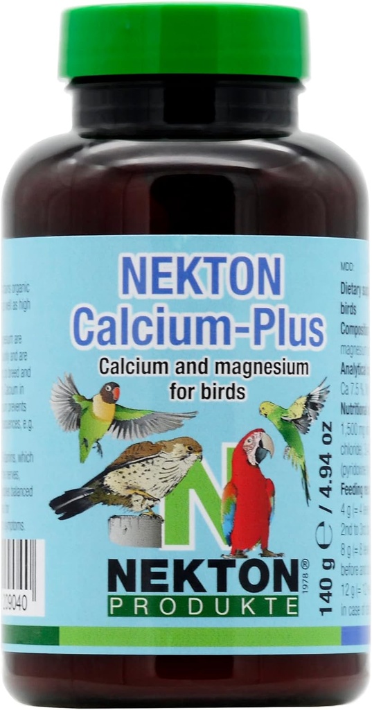 Nekton Calcium Plus - Calcium with Magnesium & Vitamins, White, 140g/5 oz