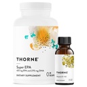THORNE - Super EPA (90 Gelcaps) & D-vitamin + K2 (1 Oz) Bundle - Understøtter ben sundhed, muskelstruktur og fælles sundhed - Gluten, Dairy & Soy- Free