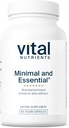 Vital Nutrients Minimal and Essential Multivitamin Medical 124; Vegetarian One per day Multi Vitamin, Mineral, & Antioxidant Supplement * Medical 124; Iron- Free Medical 124; Gluten, Dairy, Soy Free Medical 124; Non- GMO Medical 124; 90 Kapsler
