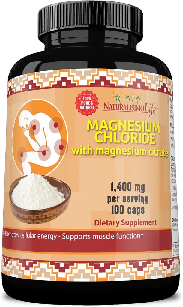 Magnesiumchlorid (cloruro de Magnesio) 1.400 mg per portion høj absorption med Magnesiumcitrat