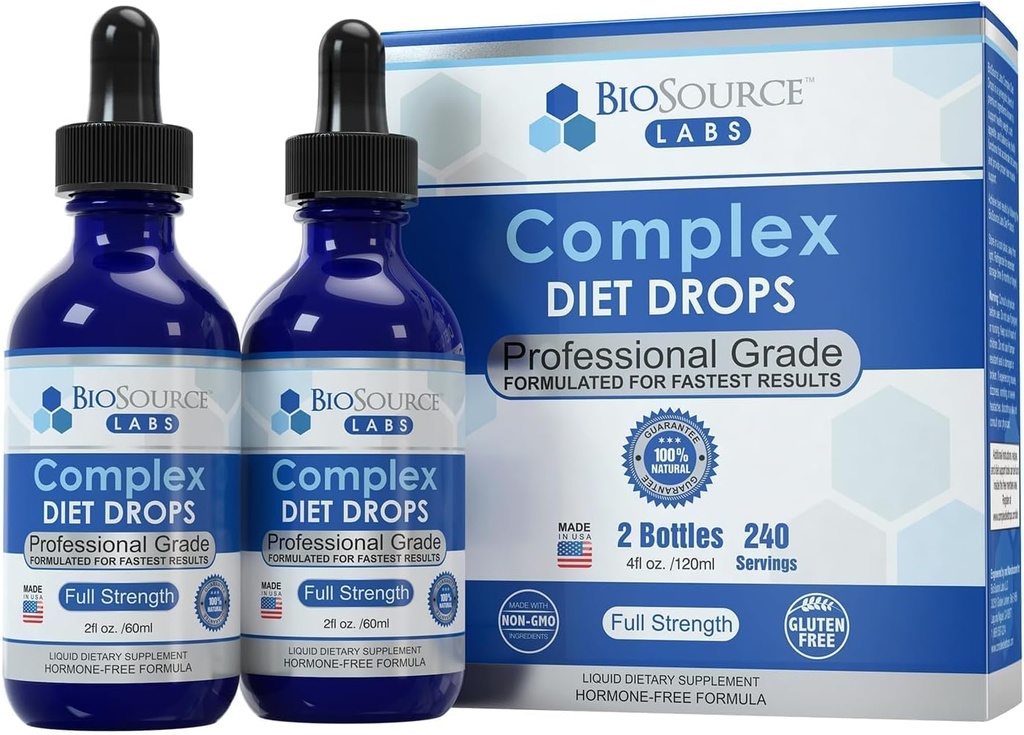 Complex Diet Drops - Bedste naturlige Drops til mænd og kvinder (2 Flaske Pack) - 60 dages levering