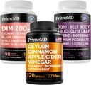 Ceylon Cinnamon (1pk), nitrogenoxid (1pk), og menopause Support (1pk) Supplement Bundle - Potent Vitaminer for hjerte, Metabolisme, Hormone, & immunforsvar - Non-GMO, Vegan, Gluten- Free