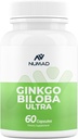 NUMAD Ginseng (600 mg) + Ginkgo Biloba (120mg) 60 Capsules Extra Strength Nootropics Brain Support Supplement for Memory & Focus
