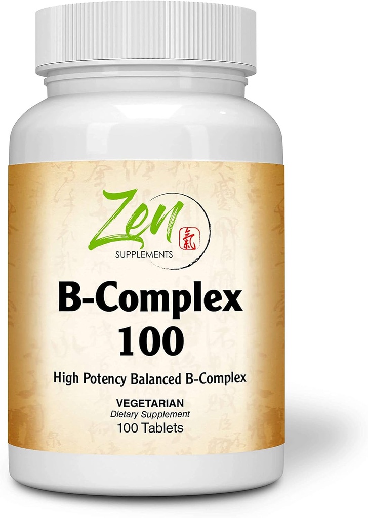 Avanceret B Complex Vitamin supplement - Full- Spectrum B Vitamin supplement med folinsyre, biotin, Inositol - Support Immuno og Cardio Sundhed, Energi Metabolisme - 100 tabletter