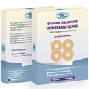 Silikone Scar ark til Bryst Kirurgiske Scars fra Bryst Reduktion, Bryst Augmentation, Bryst Enhancement, Lift eller Post Mastectomy - Genbruges og Komfortabel under Post Op BH