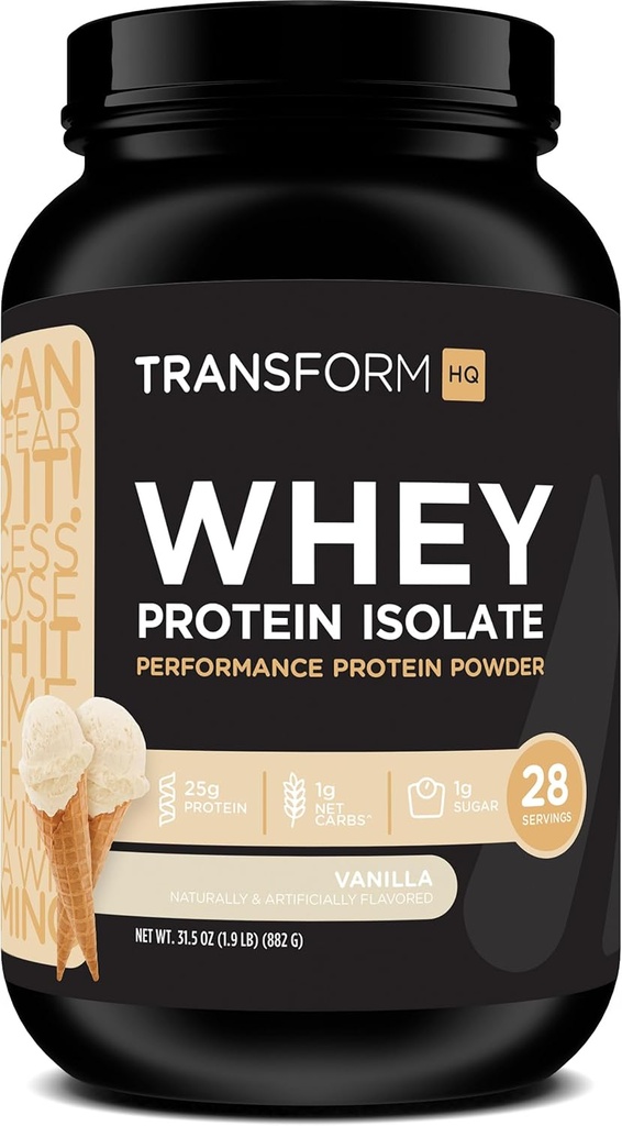 TransformHQ Whey Protein Isolate 28 Servering (Vanilla) - Udfør - Gluten Free, Non- GMO