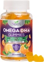 Omega 3 Fish Oil Gummies - Triple Strength Omega3 Gummy - DHA & EPA Fedtsyrer til hjerte sundhed, Joint & Brain Support, Nature 's High Absorption Omega Fish Oil Supplement, Orange Flavor-120 Gummies