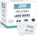 200 Grev Lens-servietter til Eyeglass, Eyeglass Lens Rengøringsservietter Pre- fugtet Individuelt indpakket Strack- Free Eye Glass Renere servietter til solbriller, Kamera Lens, Gogles