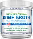 Bone Broth Beef Protein Powder - 1,25 lb / 20 oz, Unflavored - Made in USA - High Collagen & Gelatine fra Grass Fed Bovine - Ernæringsmæssige Marrow Fordele - Supper, Paleo & Keto Diets