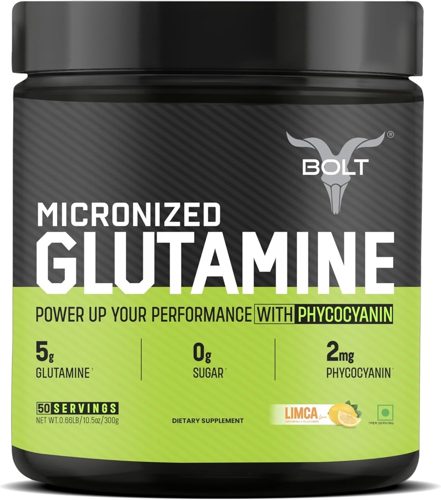 Mikroniseret glutaminpulver (50 Servere, Limca Lime)