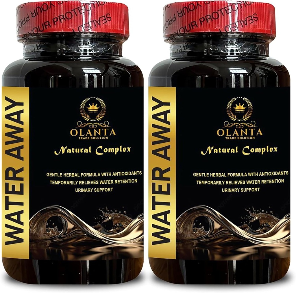 Water Away Pills - Natural Herbal diuretics for Water Retention, Premium Formula for Fluid Balance Support, Water Loss Pills - 2 Bottles 120 Capsules