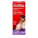 Børns Tylenol flydende oral suspension medicin, Acetaminophen Pain Reliever & Fever Reducer for Cold + Fluer Symptomer & Sore Throat, Aspirin-, Ibuprofen- & Alkohol- Gratis, Grape, 4 fl. oz