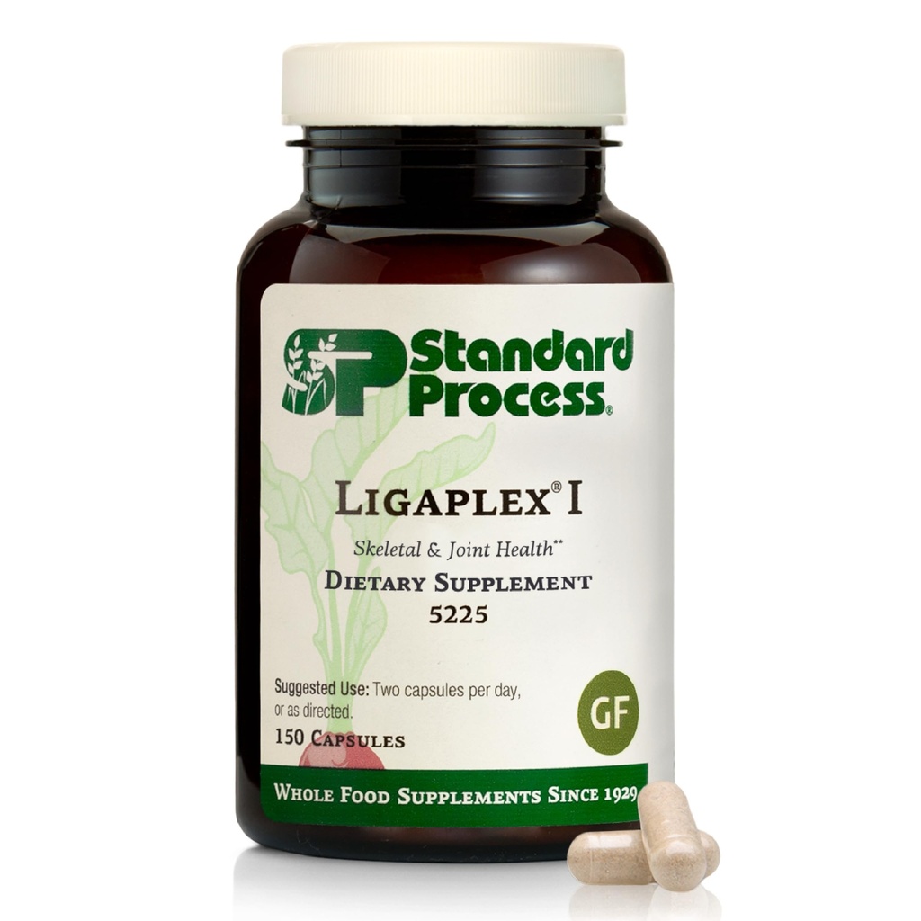 Standard Process Ligaplex I - Fælles supporttillæg til ligament & brusk sundhed - Bone Strength Support - Non- Soy, Gluten- Free & Non- Dairy - 150 kapsler