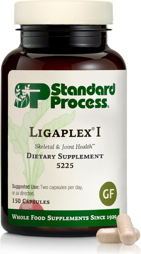 Standard Process Ligaplex I - Fælles supporttillæg til ligament & brusk sundhed - Bone Strength Support - Non- Soy, Gluten- Free & Non- Dairy - 150 kapsler