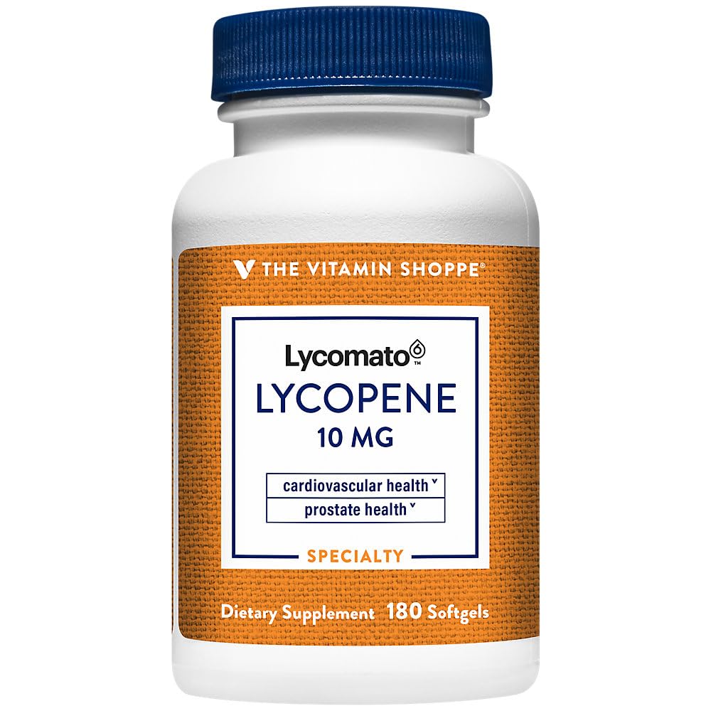 Vitamin Shoppe Lycopene 10MG, Antioxidant, der understøtter cardiovaskulær, prostata & cellular sundhed (180 Softgels)