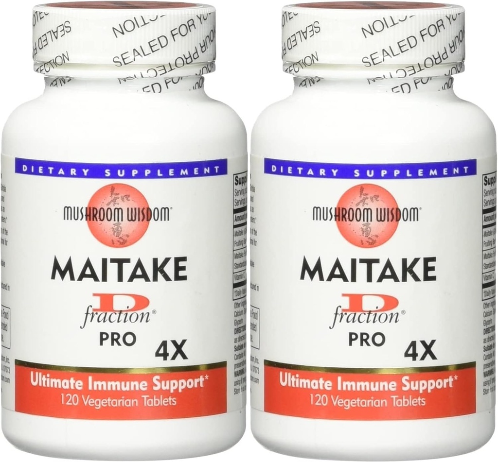Mushroom Wisdom Maitake D-Fraction Pro, (120 Count) - Pack of 2