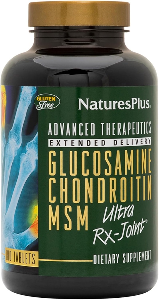 NaturesPlus Avancerede Terapeutik Glucosamine / Chondroitin / MSM Ultra Rx Fælles tabletter, udvidet levering - 180 tabletter - Høj potens Fælles Support Supplement - Gluten- Free - 60 Tjenester