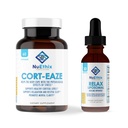 NuEthix Formuleringer Afslapning Supplement Bundle: Cort- Eaze Cortisol- Control Supplement, 60 Kapsler, 30 Servere og Slap af Liposomal, 2 Fluid Ounces, 30 Servere