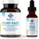 NuEthix Formuleringer Afslapning Supplement Bundle: Cort- Eaze Cortisol- Control Supplement, 60 Kapsler, 30 Servere og Slap af Liposomal, 2 Fluid Ounces, 30 Servere