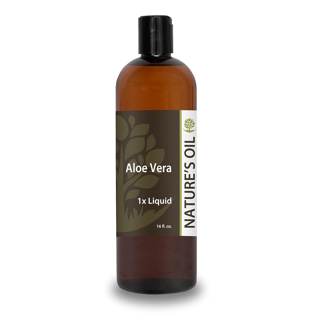 Nature 's Oil Aloe Vera Liquid 1x, 16oz, Pure Aloe Extract til hudpleje, hårpleje og gør det selv personlig pleje