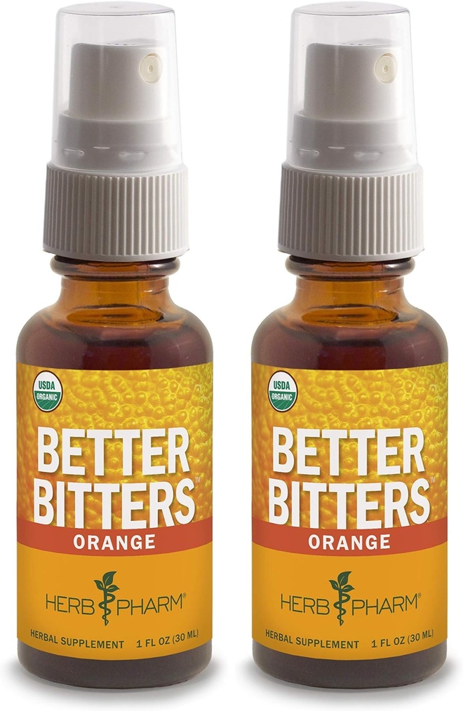 Herb Pharm Better Bitters Certified Organic Digital Bitters, Orange, 1 Ounce (pakke med 2)