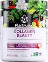 PlantFusion Vegan Collagen Skønhed - Vegan Collagen Pulver til kvinder - Hår hud og negle Vitaminer - Gluten fri, ikke-GMO, non-Dairy (Jordbær Lemonade 18 Servering)