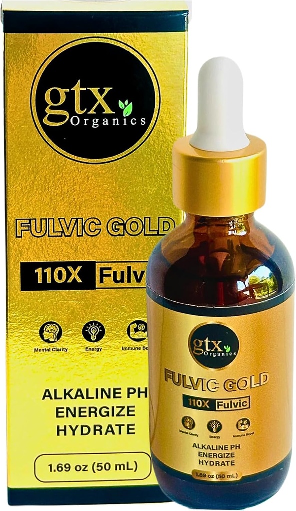 Trace Mineral Drops (200 Servere) (Flavorless), Gold Color og stærkt alkaline Mineral- 74 Trace Minerals fra Pure Fulvic Mineral Extracted - Koncentreret, Plant- baseret, Trace Minerals Supplement