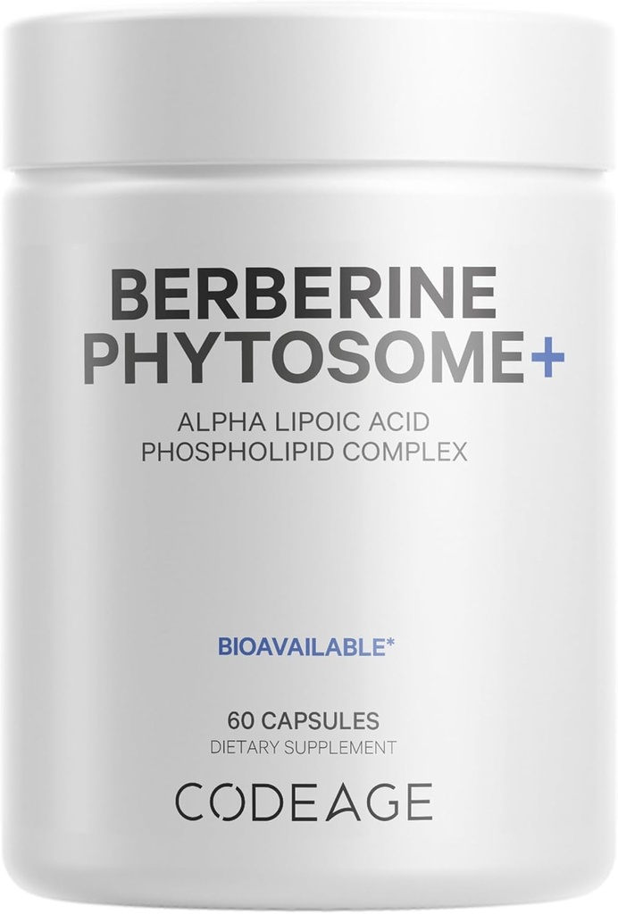 Kodeage Berberine Phytosome Supplement - Berberine HCL, Alpha Lipoic Acid, Phospholipid Complex - 2 - Måned Supply - Berberine HCL - Berberine Hydrochlorid - Gluten- Free, Non-GMO - 60 Kapsler