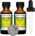 Lugol 's Jod / 2% opløsning / 2 Oz i to Amber glasflasker / Free Droppers / USA