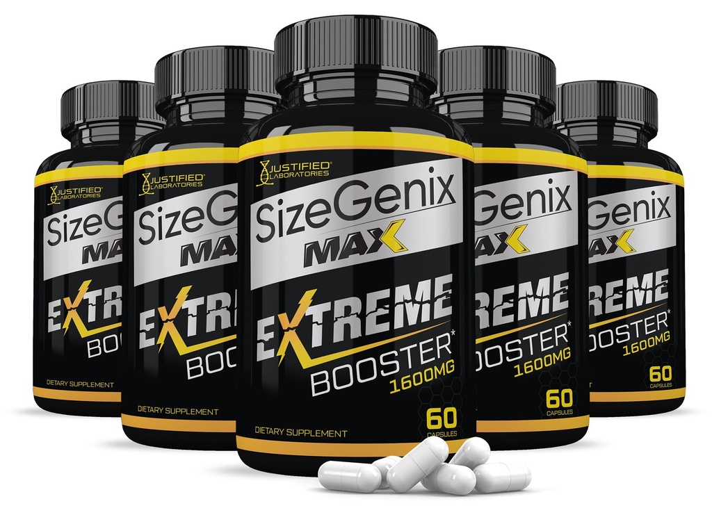 (5 Pack) Sizegenix Max 1600MG Avanceret mænds sundhed Formel 300 Kapsler