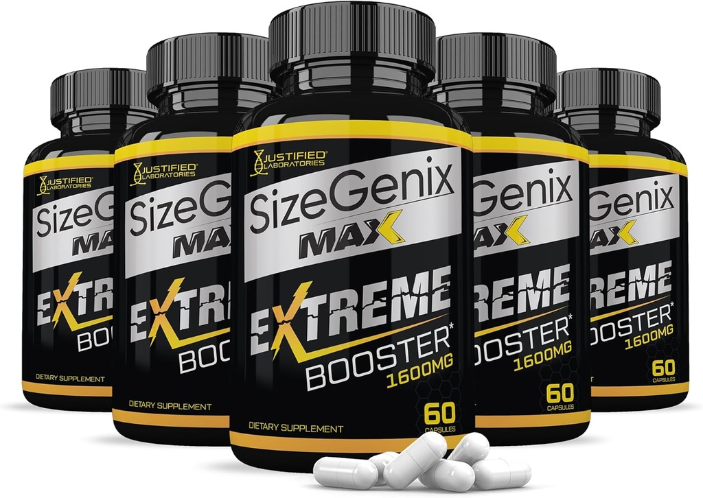(5 Pack) Sizegenix Max 1600MG Avanceret mænds sundhed Formel 300 Kapsler