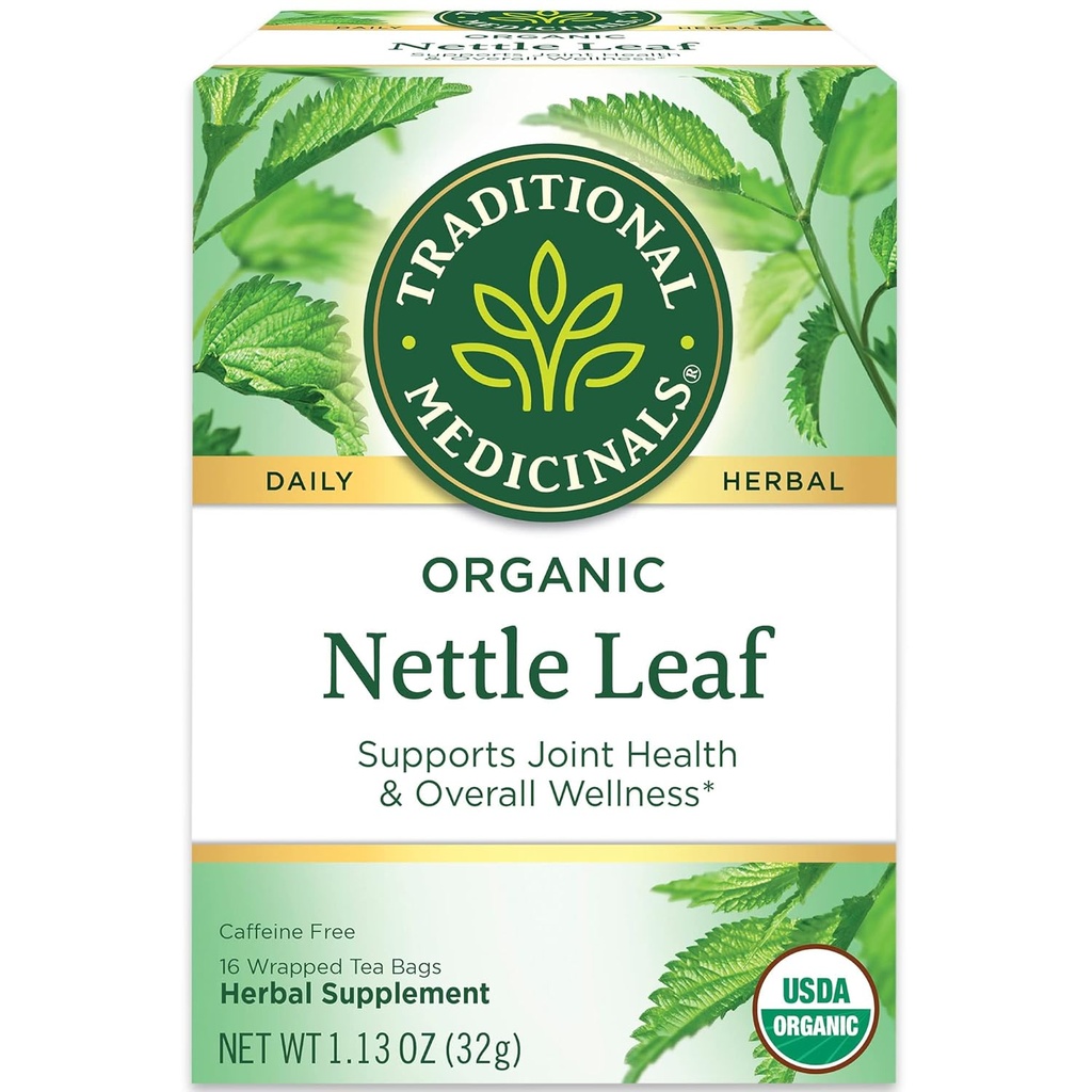 Traditionelle Medicinals Organic Nettle Leaf Urtete, Understøtter fælles sundhed & Samlet wellness, (pakke af 2) - 32 Tea Tasker i alt