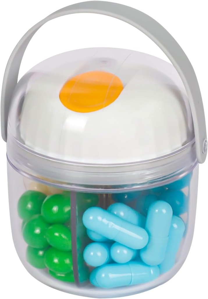 4 Compartments Supplement Organizer Rejsedispenser Ugentlig Pill Organizer til Vitaminer, Fiskeolie, Tablets