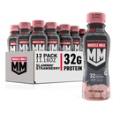 Muskelmælk Pro Advanced Nutrition Protein Shake, Slammin 'Strawberry, 11.16 Fl Oz (Pack of 12), 32g Protein, 1g Sugar, 16 Vitamin & Minerals, 5g Fiber