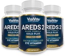 Læge Formulerede AREDS 2 Plus øjenvitaminer med Zeaxanthin Plus Lutein - Bilbær og Grape Seed Extract - Macular Health Formel - 60 øjentillæg kapsler