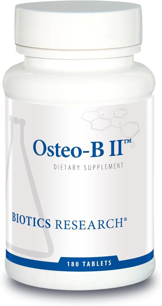 Bioteknologi Forskning Osteo B II Optimal Bone Health Support, sund aldring, CaMg, Let at synke Tablet, Renset Chondroitin Sulfatater, 180 tabletter