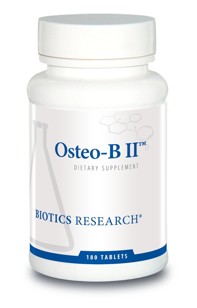 Bioteknologi Forskning Osteo B II Optimal Bone Health Support, sund aldring, CaMg, Let at synke Tablet, Renset Chondroitin Sulfatater, 180 tabletter