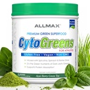 ALLMAX Nutrition - Cytogreens Super Green Powder, Infunderes med Spirulina, Spinach & Barley Grass, Understøtter immunforsvar & fordøjelse, Gluten Free & Vegan, 60 Servere (Acai Berry Green Tea)
