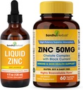 Sandhu Herbals Flydende Zink dråber 4 Oz & Zink kapsler 60 Greve Supplement 124; Understøtter immunforsvar og hud sundhed