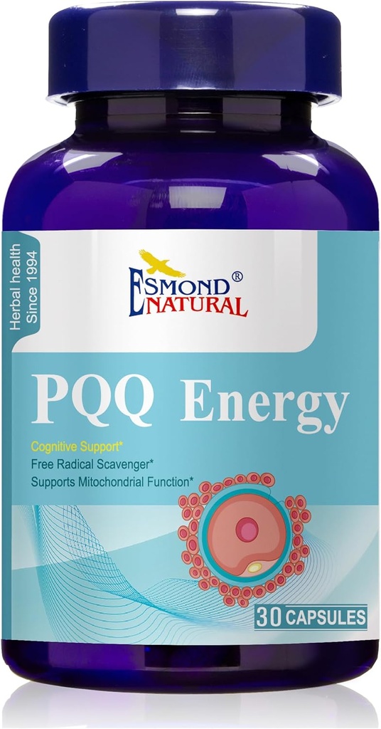 PQQ Energy (Free Radical Scavenger. Supports Mitochondrial Biogenesis Function), GMP, Natural Product Assn Certified, Made in USA - 30 Capsules