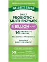 Nature 's Truth Probiotics med Enzymes Mea124; 60 Kapsler Measures 124; for mænd og kvinder Measures 124; Non- GMO & Gluten gratis fordøjelsessygdomme supplement