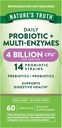 Nature 's Truth Probiotics med Enzymes Mea124; 60 Kapsler Measures 124; for mænd og kvinder Measures 124; Non- GMO & Gluten gratis fordøjelsessygdomme supplement